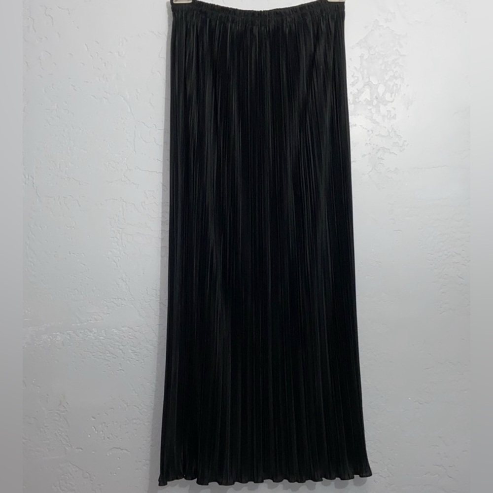 Pleated Vintage Michael Marcella Ltd Elastic Union Made Black Long Skirt Sz 10